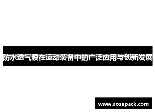 防水透气膜在运动装备中的广泛应用与创新发展